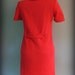 60s Red Mod Dress Button Front Short Sleeve Day Dress Wide Collar Size Medium