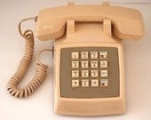 Vintage PUSH BUTTON Desk Phone, Custom Gift For Friend, Vintage Phone, Prop For Photo Shoot, Grey Retro 80's Phone