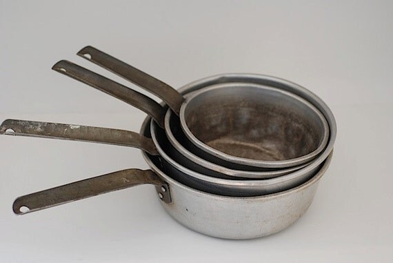 Metal Pots, Vintage Kitchen Decor, Made in The USA, VINTAGE Cooking Pots, Mothers Day Gift, Chef Gift, Lot of Aluminum Pots