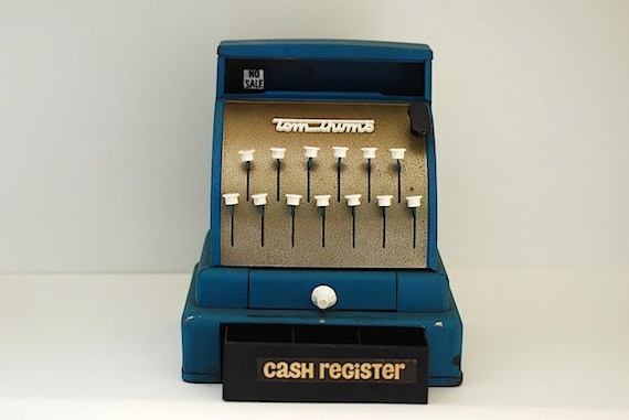 Vintage Tom Thumb Cash Register, Vintage Children's Toy, Toy Metal Cash Register, Children's Collectable