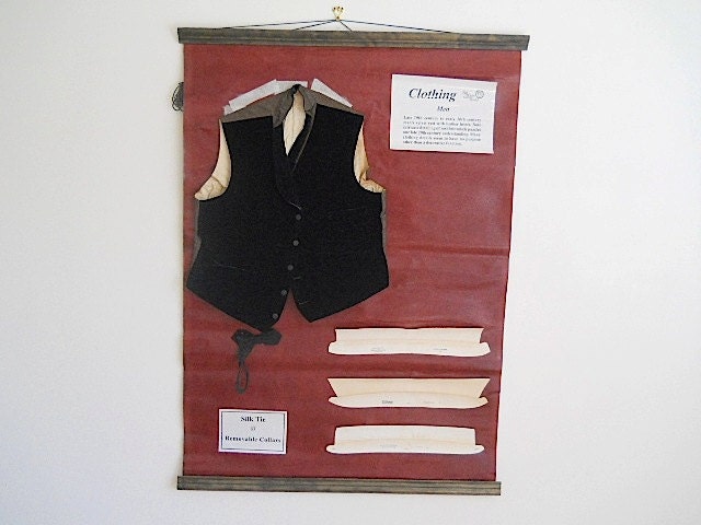 Vintage Brooks Brothers TIe, Antique Men's Clothing, Antique Home Decor, Wall Hanging, Clothing Collectables, Velvet Vest