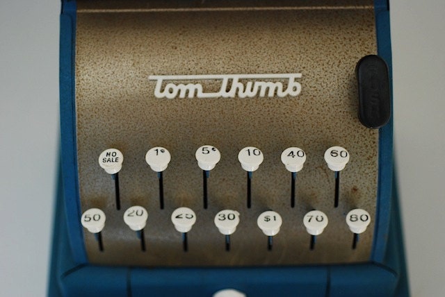 Vintage Tom Thumb Cash Register, Vintage Children's Toy, Toy Metal Cash Register, Children's Collectable