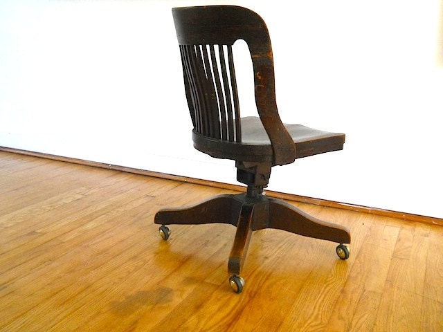 Oak Swivel Chair, Antique Mable and Shattuck Chair, Oak Desk Chair, Gift For Author Writer, Early 1900's Office Chair, Sole Bureau