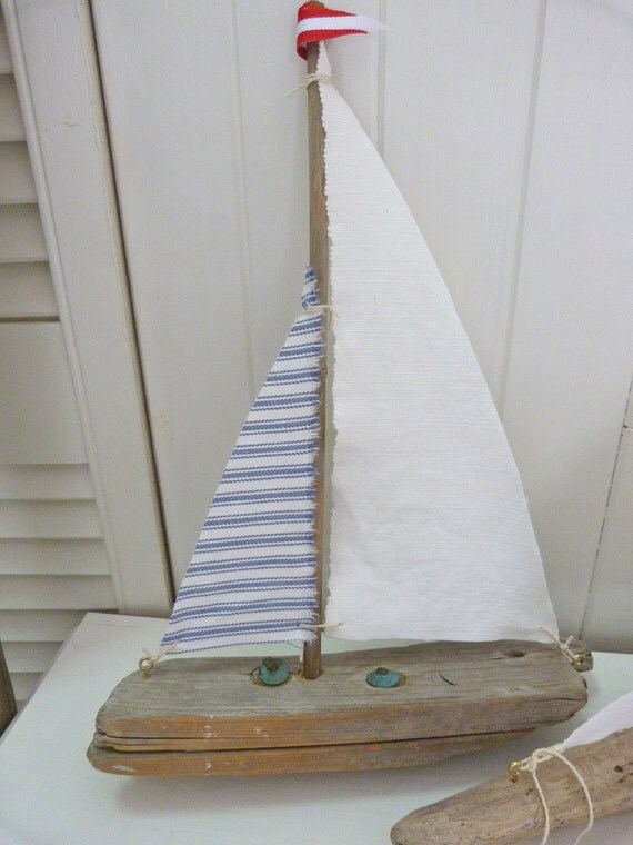driftwood sailing boat