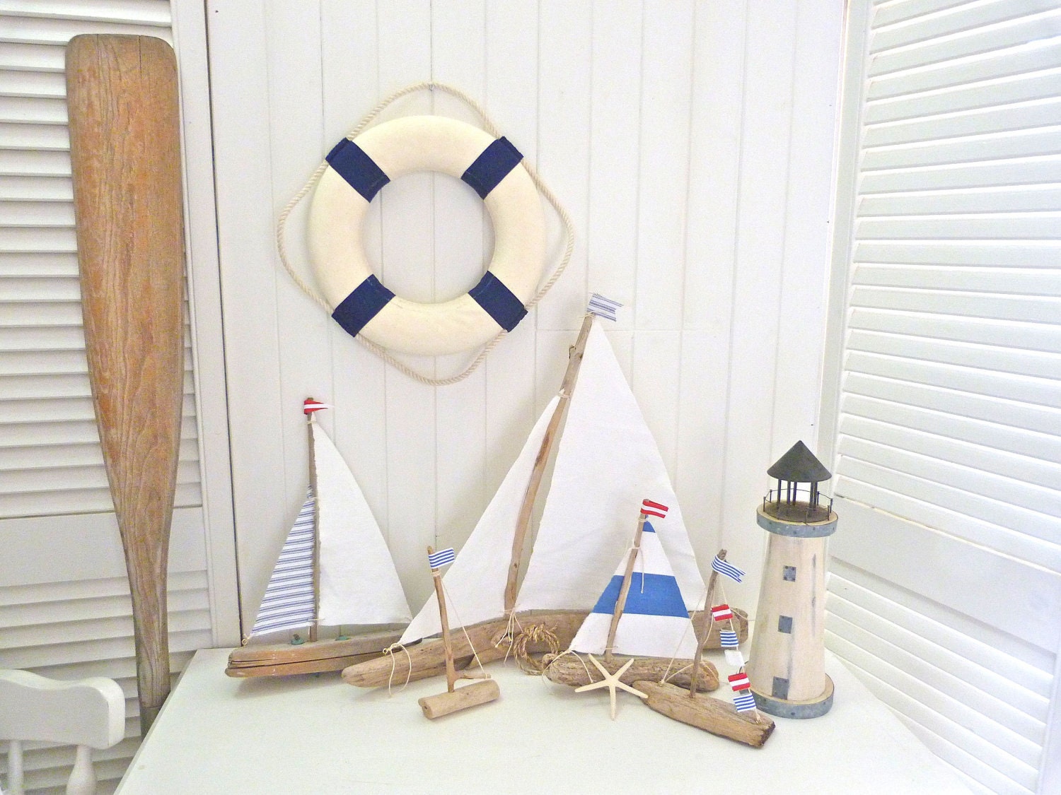 driftwood sailing boat
