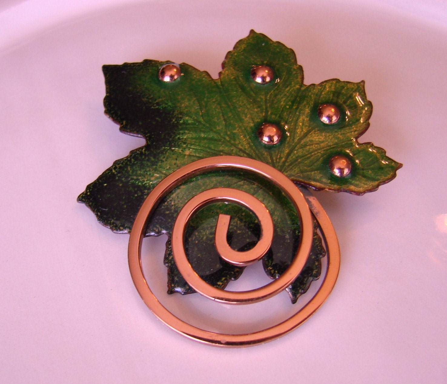 50s-60s Matisse Renoir Copper & Enamel Brooch