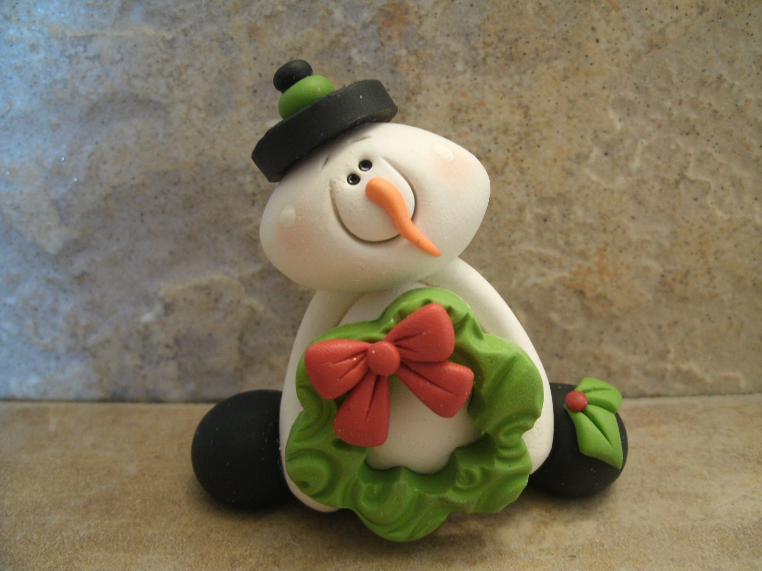 Snowman with a Wreath