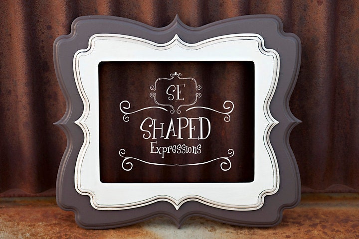 8x10 stacked picture frame - Twitterpated in Brown and Antiqued White