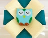 Sleeping Owl Grosgrain Wrapped Headband