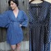 angel sleeves // mini polka dot dress // empire waist // blue & white // free size