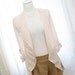 Urban Chic beige chiffon drape jacket blouse sheet dreamy romantic layering open front