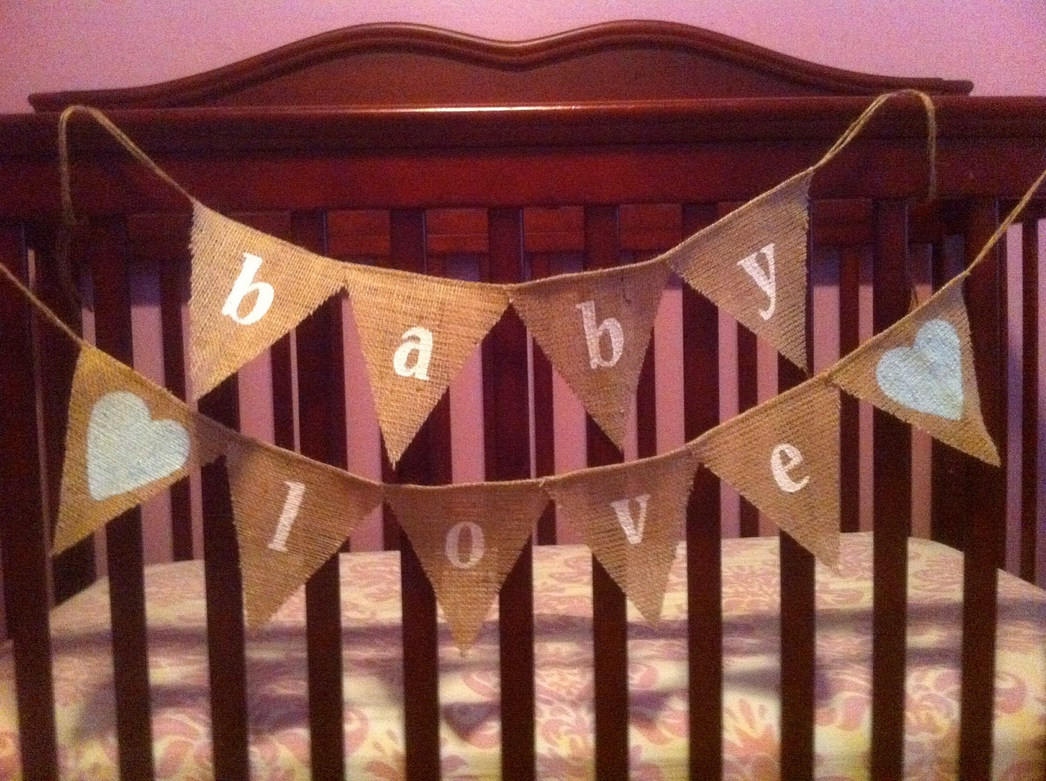 Baby Love Burlap Banner / Bunting