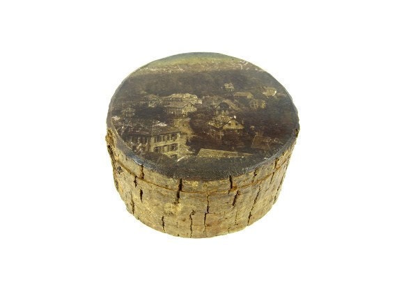 Vintage Wood Box Decorative Gift Boxes French Box French Village