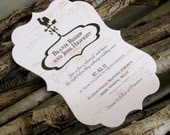 50 Rehearsal Dinner Invitations - Rustic die cut