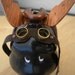 Steampunk Style Flying Pig with Copper Wings and Brass Goggles Piggy Bank