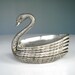 Silver Plate Swan Nesting Cups Plates Bowls Nut Dessert