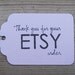Etsy Thank You Tags, Set of 8