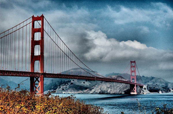 San Francisco Skyline - Golden Gate Bridge Landscape -  Fine Art Photography - 8x12
