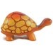 Toy Turtle large with high tortoise shell wooden colorful orange brown size 4,5 x 8,5 x 3,0 cm (bxhxs) ca. 30,0 gr.