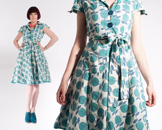 Apple Print Tea Dress
