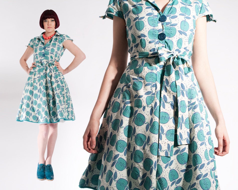 Apple Print Tea Dress