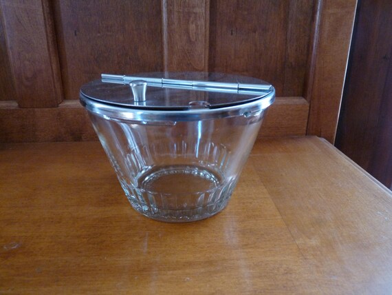 Vintage Hinged Lid Glass Sugar Bowl Bloomfield by robinsnestblue