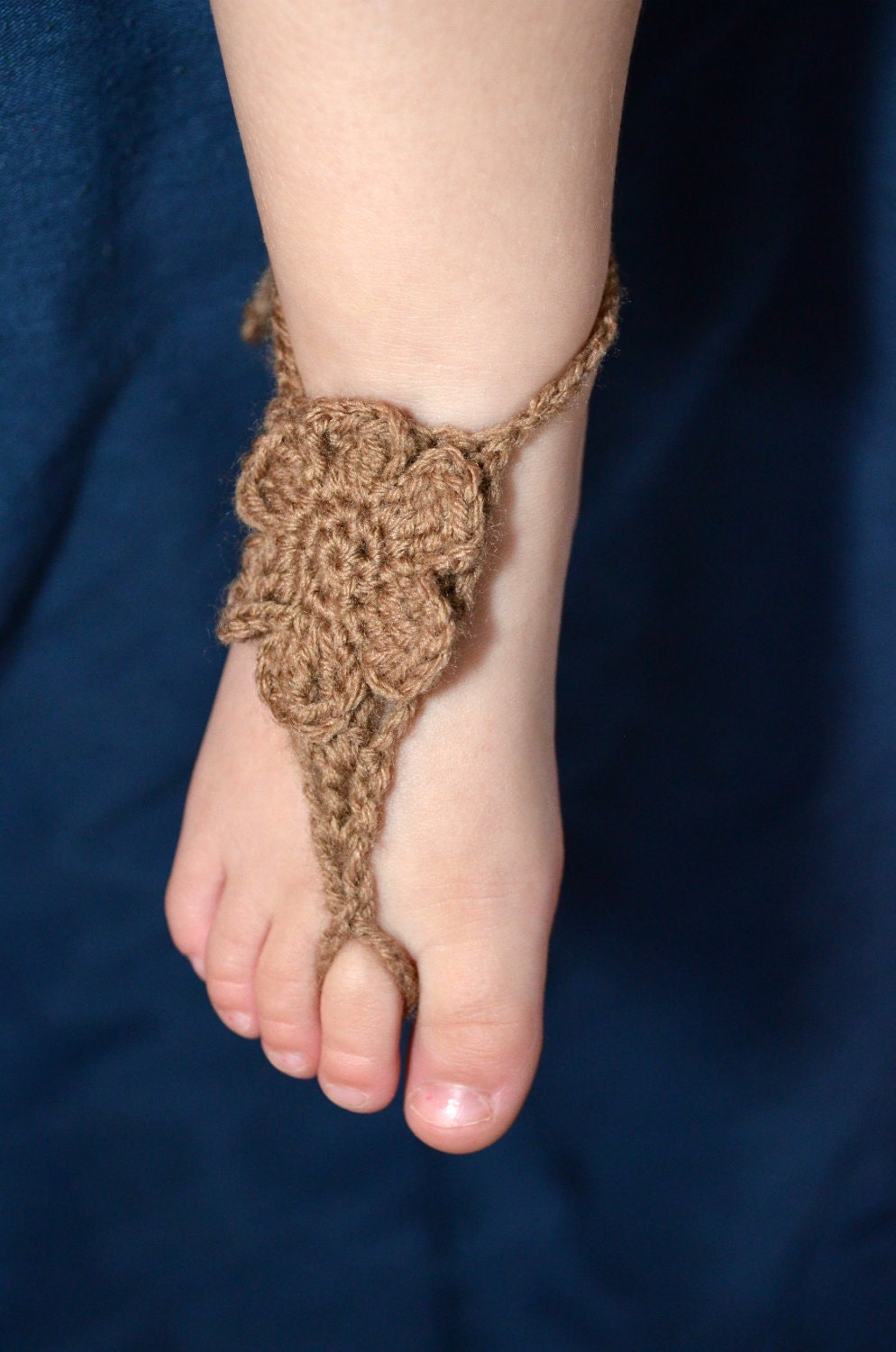 Baby/Toddler Barefoot Sandals with Flower - Baby Girl's Footwear