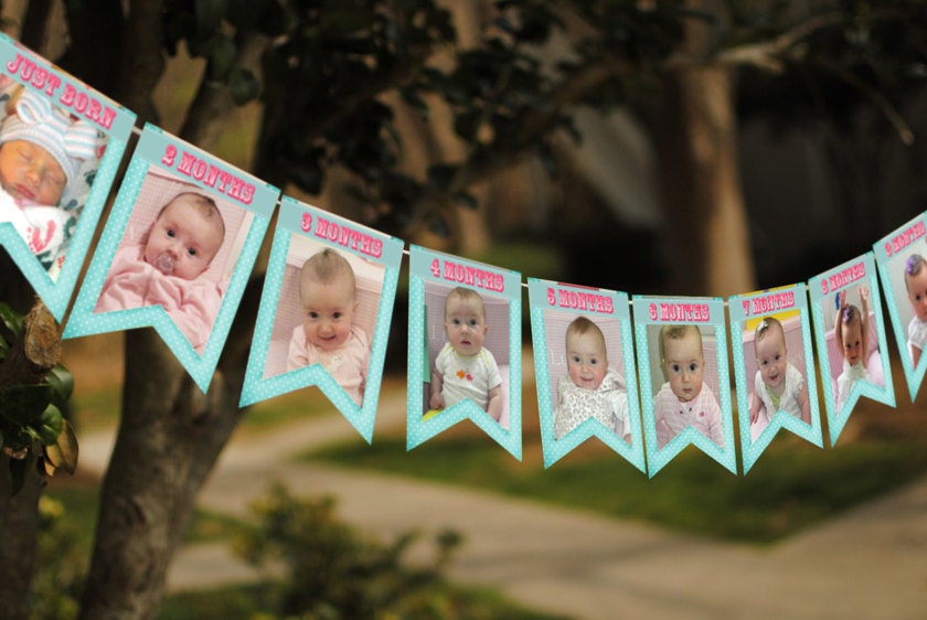 Babies First Birthday Photo Bunting