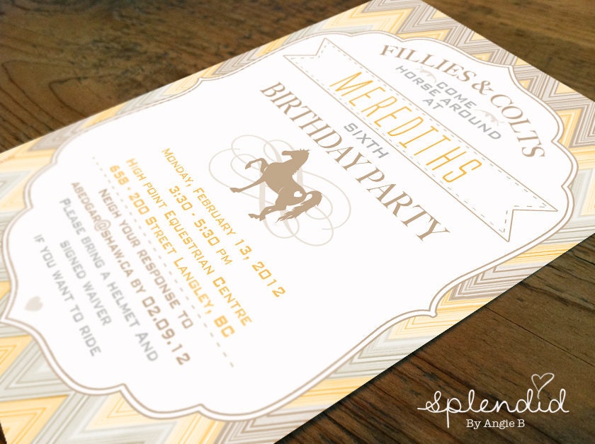 Equestrian western invitation