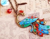 Pretty peacock - a vintage necklace