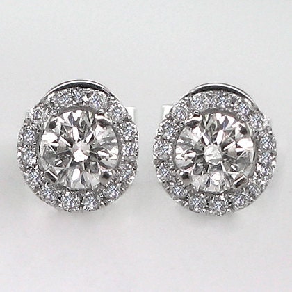 Untreated Natural .59 Carat Diamond Earrings 14kt Solid Gold w/ Screw Backings - bluefirejewelry