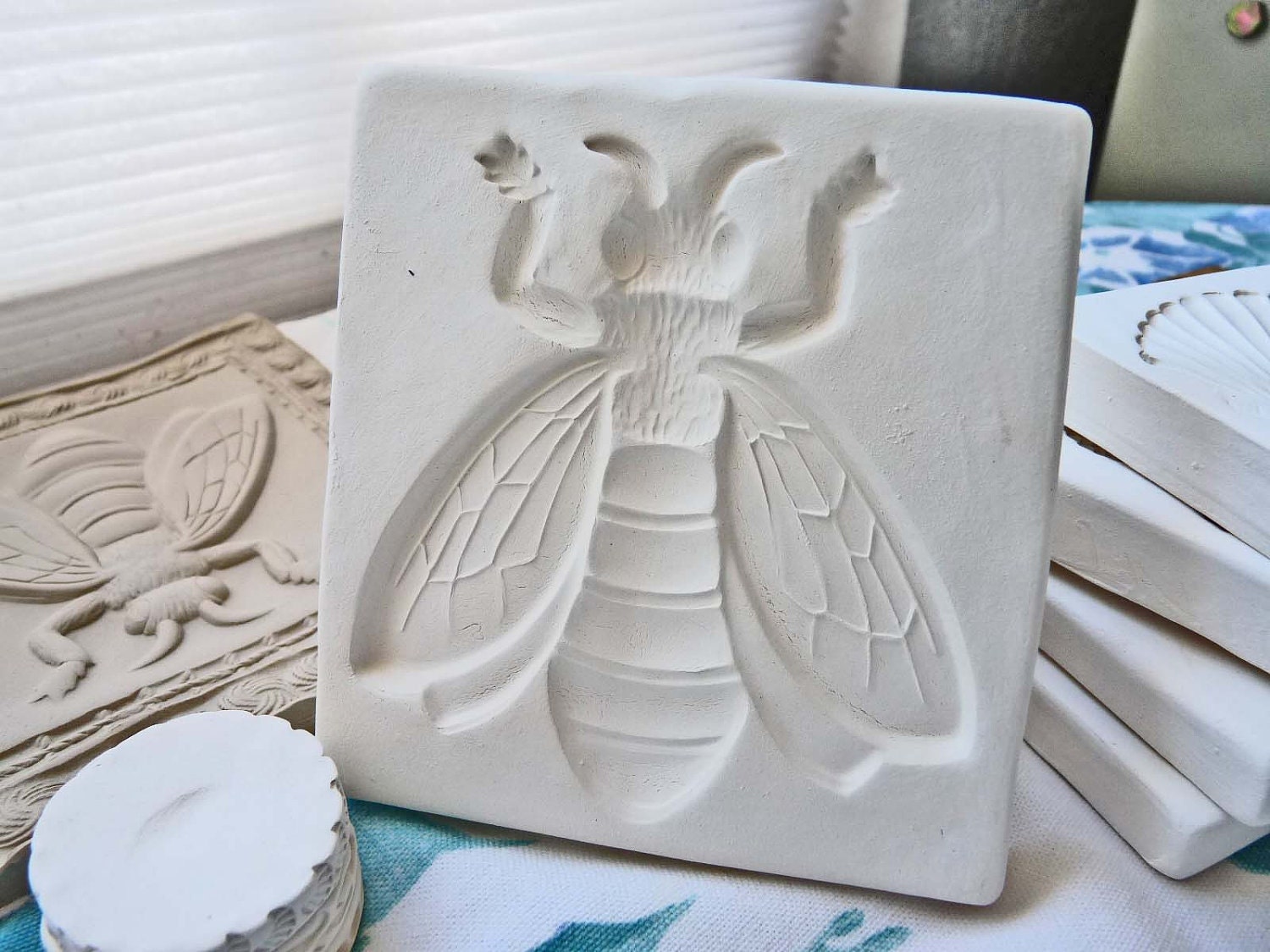 Clay Stamp Honey Bee Pottery Press Mold Relief Mold By Claystamps