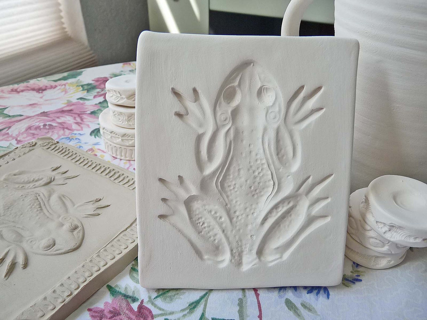 Clay Stamp Frog Toad Pottery Press Mold Relief Mold by claystamps