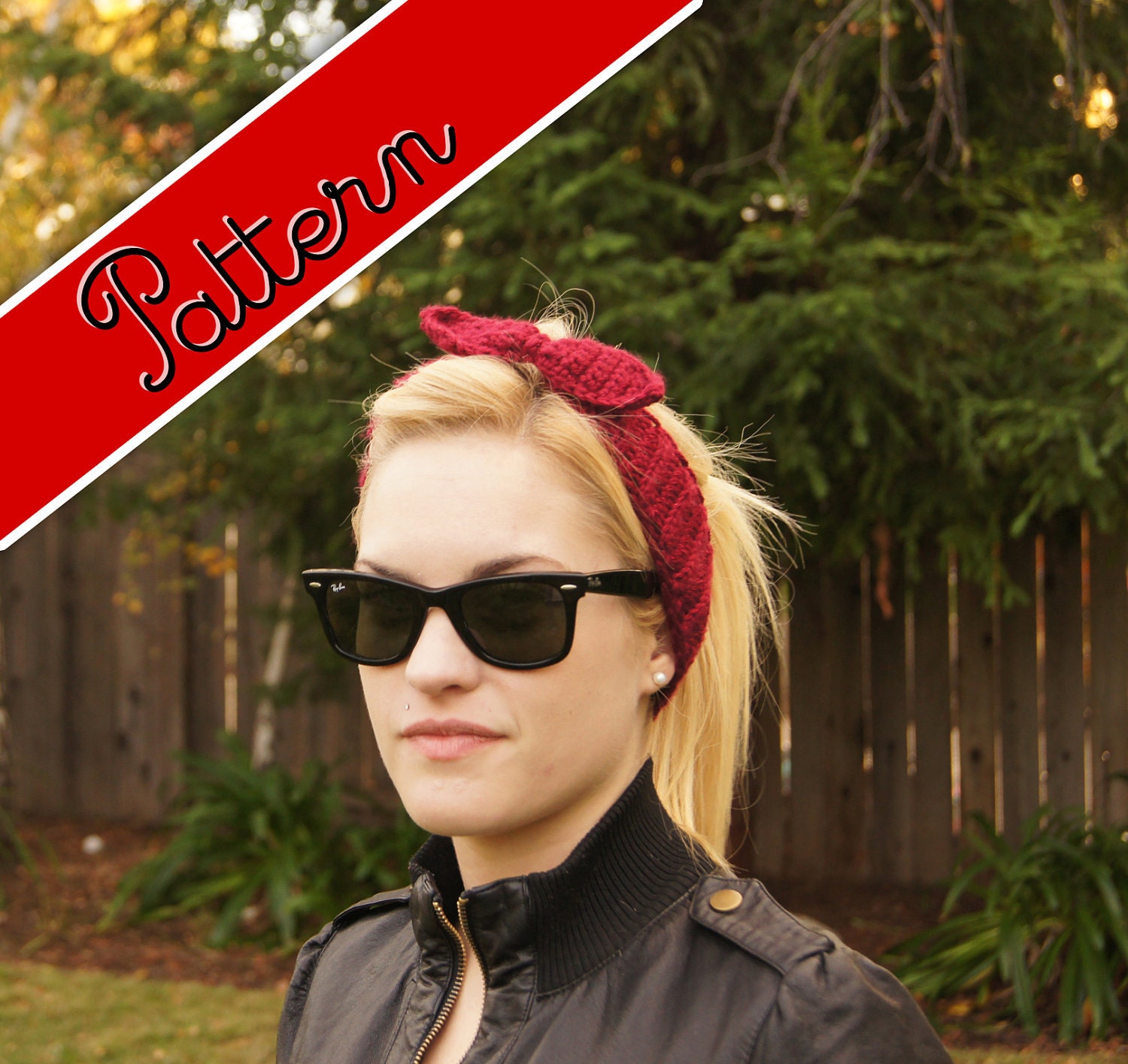 Crocheted Rosie the Riveter WWII Headband Pattern PDF