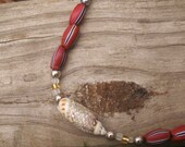 Unique real shell choker hand beaded necklace