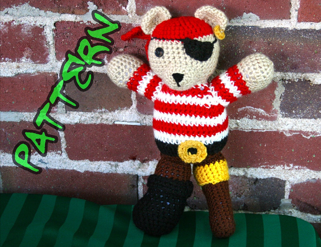 Peg Leg Pirate Bear - Amigurumi Crochet Pattern