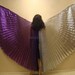 New Pretty Purple And Silver lame Bellydance Costume ISIS WINGS