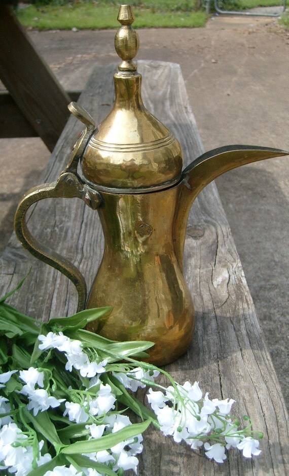Antique Turkish Teapot Handmade Solid Brass by MountainThyme1