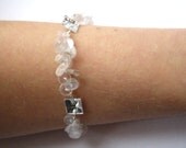 White upcycled bracelet eco friendly made of recycled plastic bottles - wedding, bridal, soft, pastel