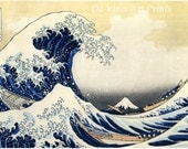 Japanese Art. Fine Art Reproduction. The Great Wave at Kanagawa, c.1830 by Hokusai. Fine Art Print