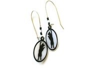Shrink plastic black cats earrings