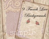 DIGITAL LACE BACKGROUNDS Jewelry Holders 2,5x3,5 Vintage Lace Collage Sheet Lace Background Scrapbooking Lace Paper Retro Printable c01