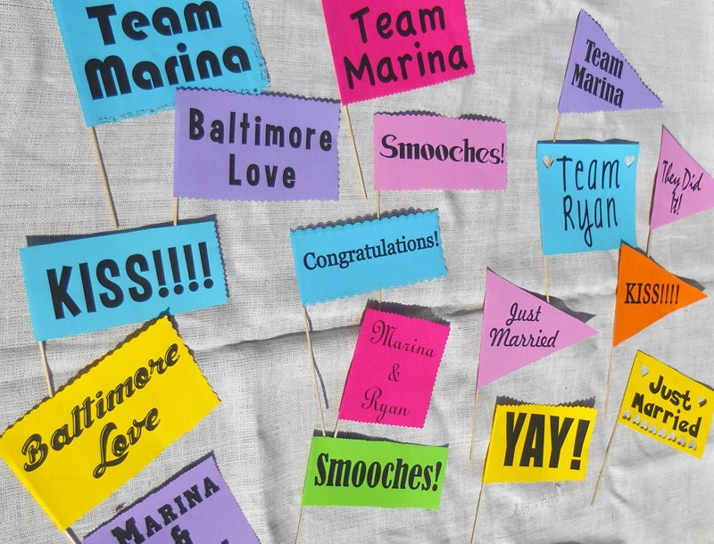 Wedding Decoration Send-Off Flags Use Instead of rice, bubbles, sparklers