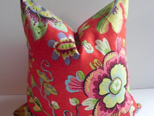 Both Sides-20X20 Decorative Pillow Cover Braemore Home Decor Fabric-Floral-Throw Pillow-Accent Pillow-Toss Pillow-Couch Pillow-Green