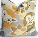 Floral Grey Decorative Pillow Cover 20X20-Home Decor Fabric-Throw Pillow-Living Room Pillow-Yellow-Silver Grey