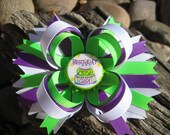 Birthday Hair Bow - Purple and Green Hair Bow - Purple Hair Bow - Green Hair Clip - Birthday Hair Clip