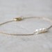 Trio - Delicate Pearl Bracelet - Gold Chain Three Freshwater White Pearls - Minimalist Feminine Dainty