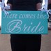 Here Comes the Bride...Just Married...they lived happily ever after...two sided sign... last minute orders okay...custom colors available