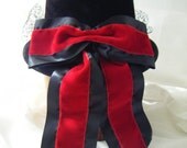 SALE Riding Hat with Black Felt Red Bow