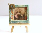 Wedding Love kiss framed picture shabby cottage chic the kiss mini picture